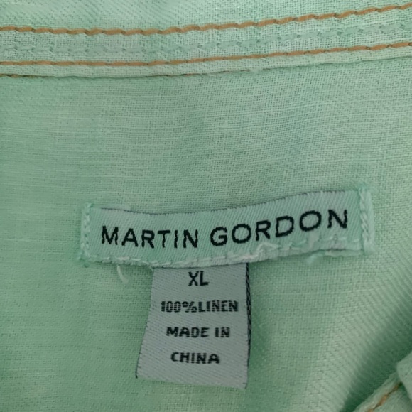Martin Gordon‎ Men's XL 100% Linen Button Down Long Sleeve Shirt - Picture 4 of 10